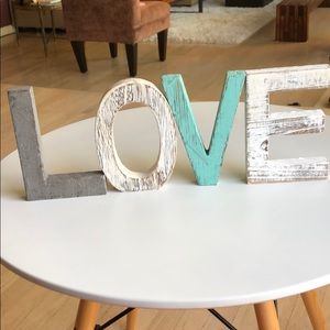 “LOVE” wooden letters